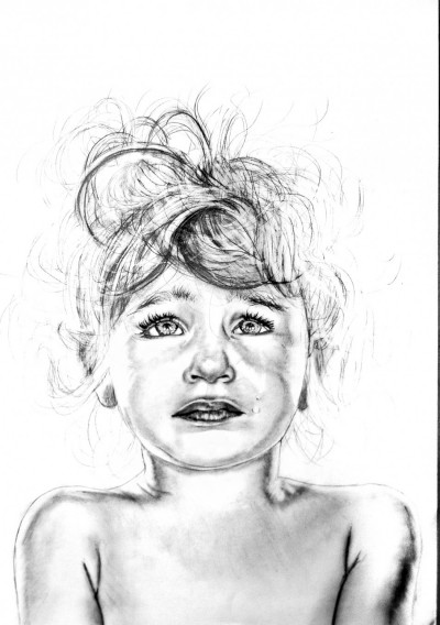 'Crying girl' by Hacer Coskun - Drawing from Turkey